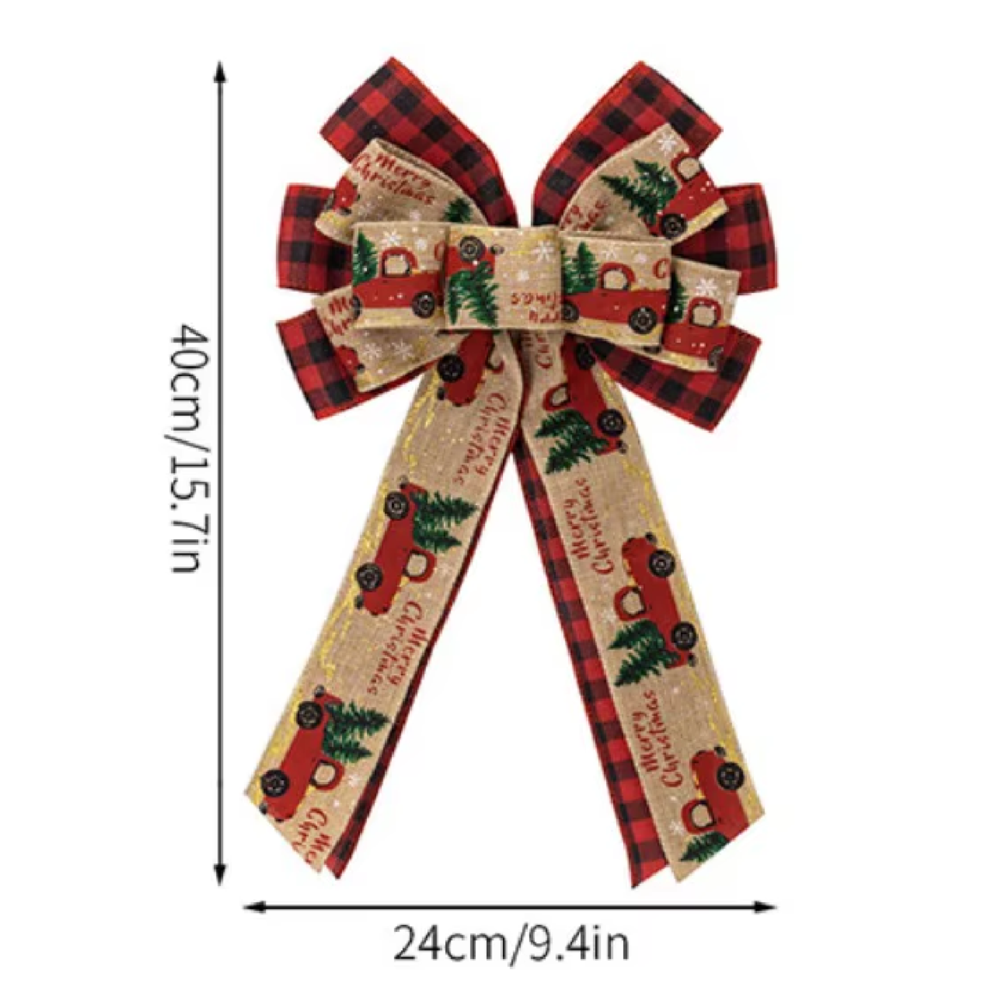 Laço Natalino de Guirlanda de Natal Gengxin, Arco de Serapilheira de Caminhão Vermelho