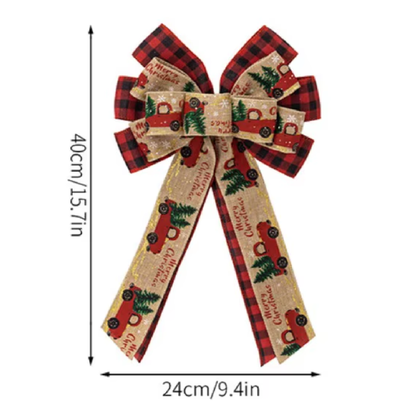 Laço Natalino de Guirlanda de Natal Gengxin, Arco de Serapilheira de Caminhão Vermelho