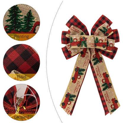 Laço Natalino de Guirlanda de Natal Gengxin, Arco de Serapilheira de Caminhão Vermelho