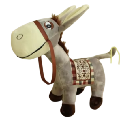 Boneco Burro de Pelúcia Fofa de 25 cm para Decoração de Eventos Criativo (Cinza) (Azul)