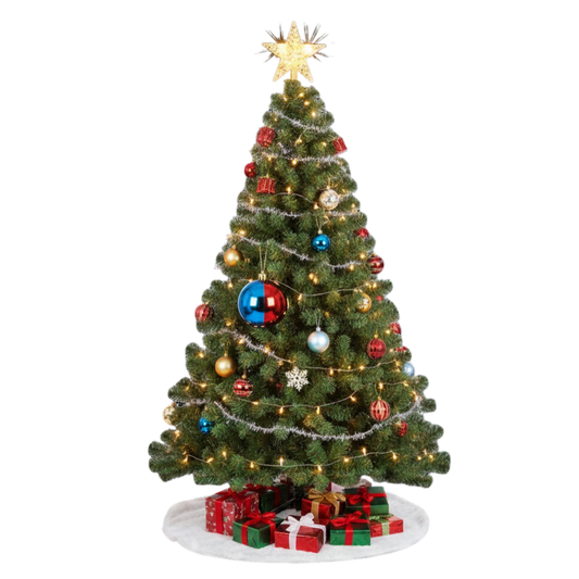 Árvore de Natal 2 m 1000 Pontas Pinheiro Artificial com Suporte de Metal, 2,1 m de Altura