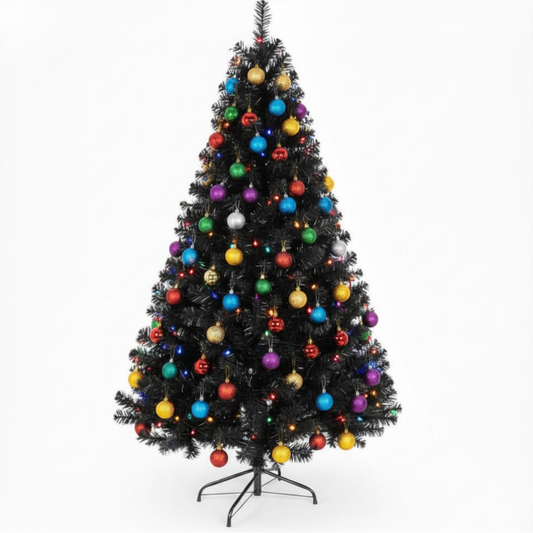 Árvore de Natal Preta 1,80m Preto Escuro 860 Galhos Luxo Cor Preto