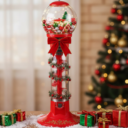 Máquina de Chicletes Suporte Automática Shopping Decoração de Natal Dispensador Natal