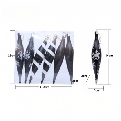 Bolas de Natal com Preto Conjunto de Enfeites Pendurados para Árvore de Natal