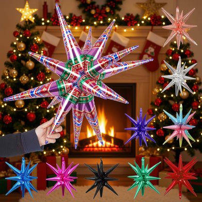 Balão Estrela Folha 1/2 Balões Formato de Estrela 14 Pontas Estilo 4D 56cm (22 polegadas)