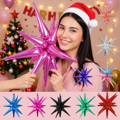 Balão Estrela Folha 1/2 Balões Formato de Estrela 14 Pontas Estilo 4D 56cm (22 polegadas)