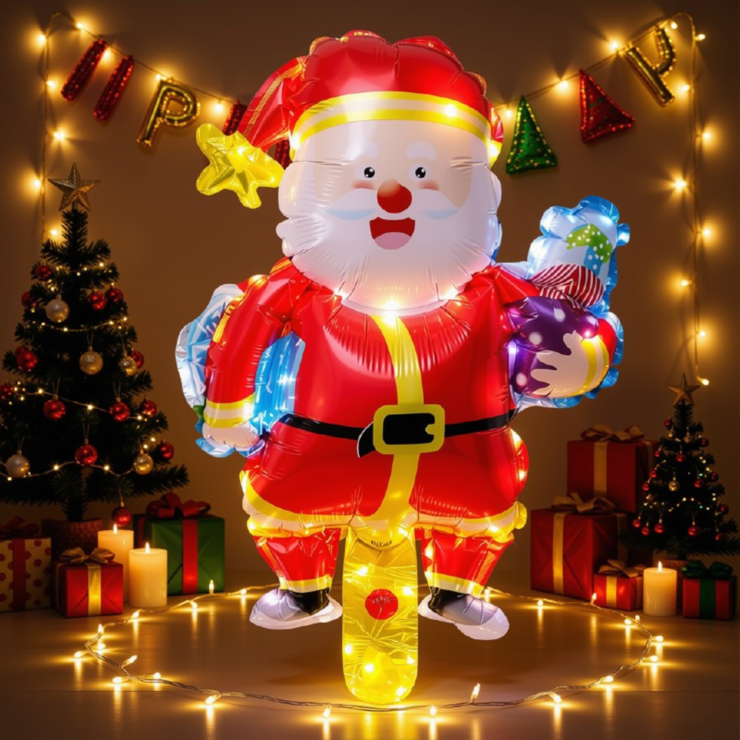 Feliz Dia de Natal Balões de Folha Boneco de Neve Papai Noel Decoração da Árvore Natal