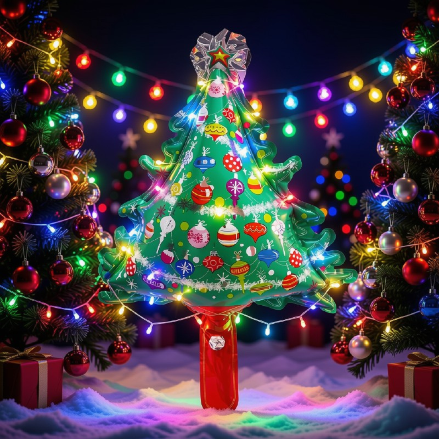 Feliz Dia de Natal Balões de Folha Boneco de Neve Papai Noel Decoração da Árvore Natal