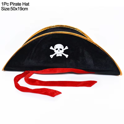 Kit Festa Temática de Piratas Incluir Faixa de Feliz Aniversário Toalha de Mesa