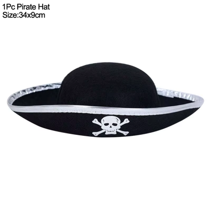 Kit Festa Temática de Piratas Incluir Faixa de Feliz Aniversário Toalha de Mesa