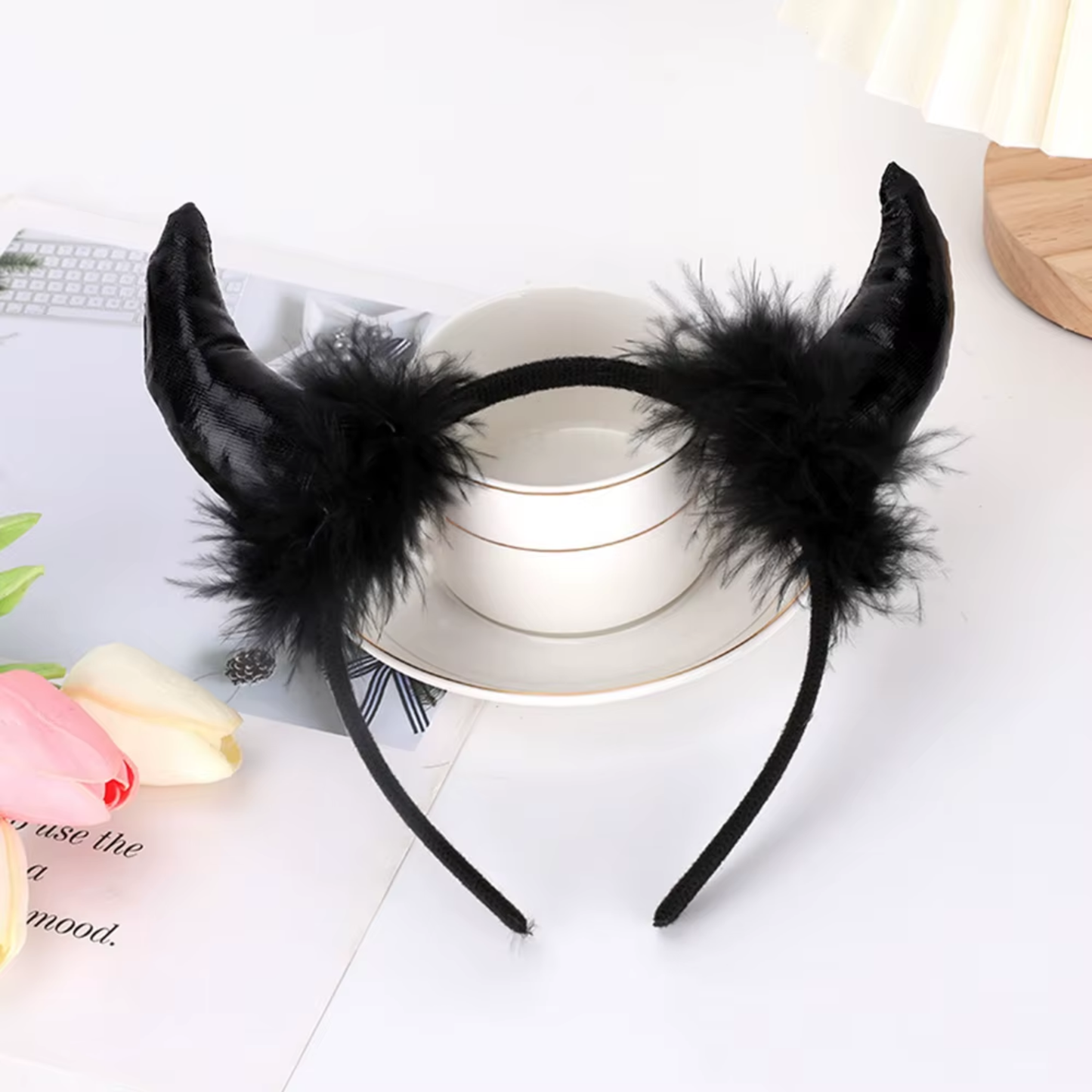 Chapéu de Chifre de Demônio Chifres de Cabeça de Halloween