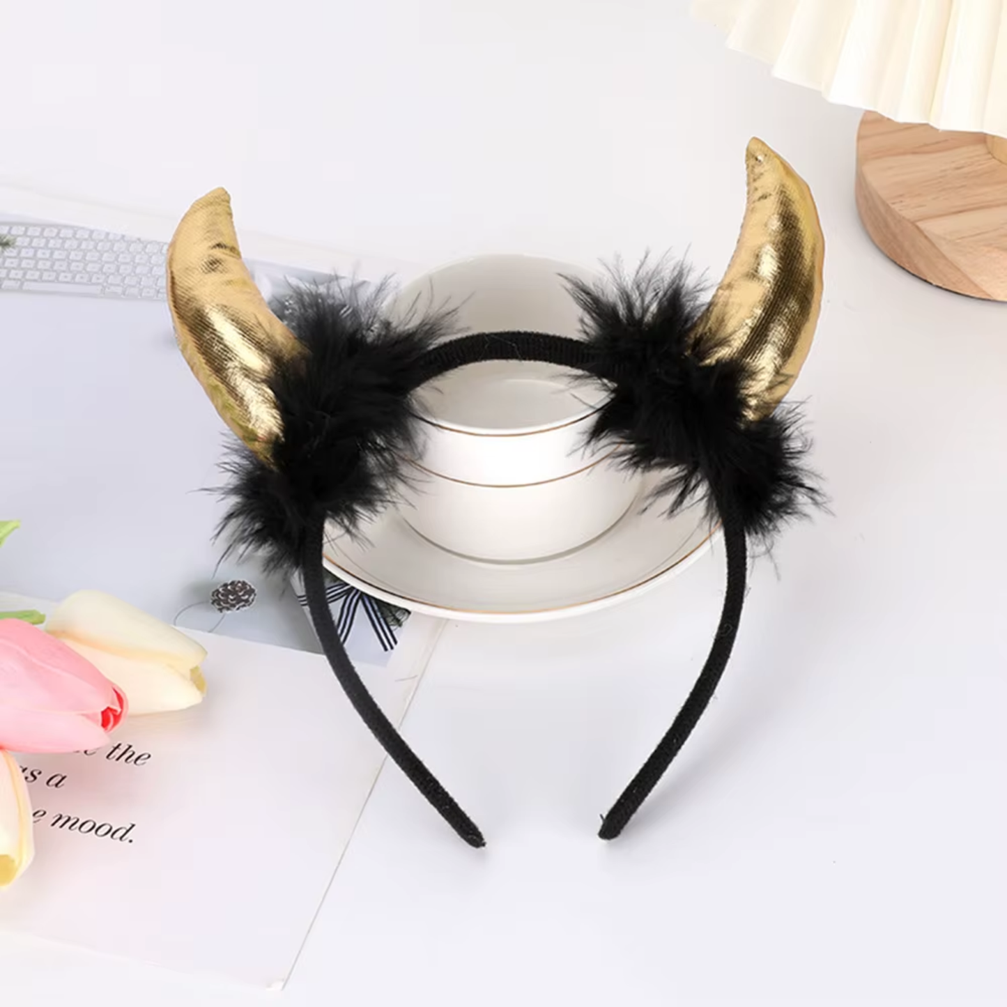 Chapéu de Chifre de Demônio Chifres de Cabeça de Halloween