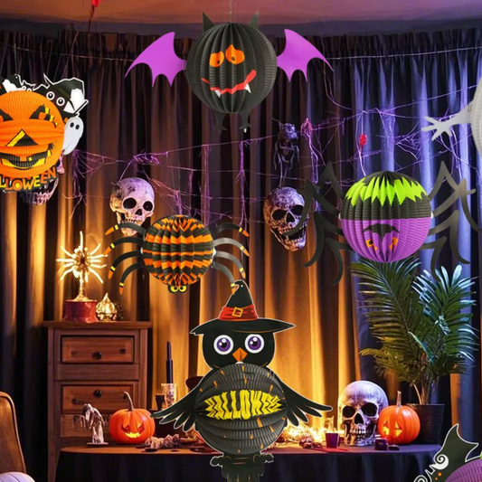 Kit Conjunto de 1 Decoração 3D de Halloween, Criativa, Assustadora, Dobrável Papel Fácil