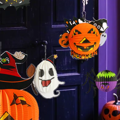 Kit Conjunto de 1 Decoração 3D de Halloween, Criativa, Assustadora, Dobrável Papel Fácil