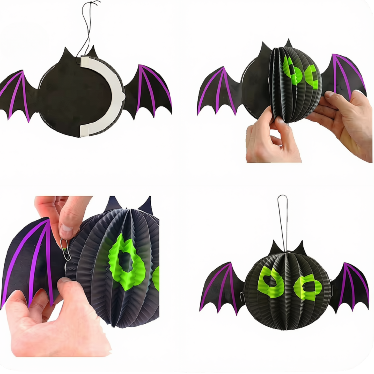 Kit Conjunto de 1 Decoração 3D de Halloween, Criativa, Assustadora, Dobrável Papel Fácil