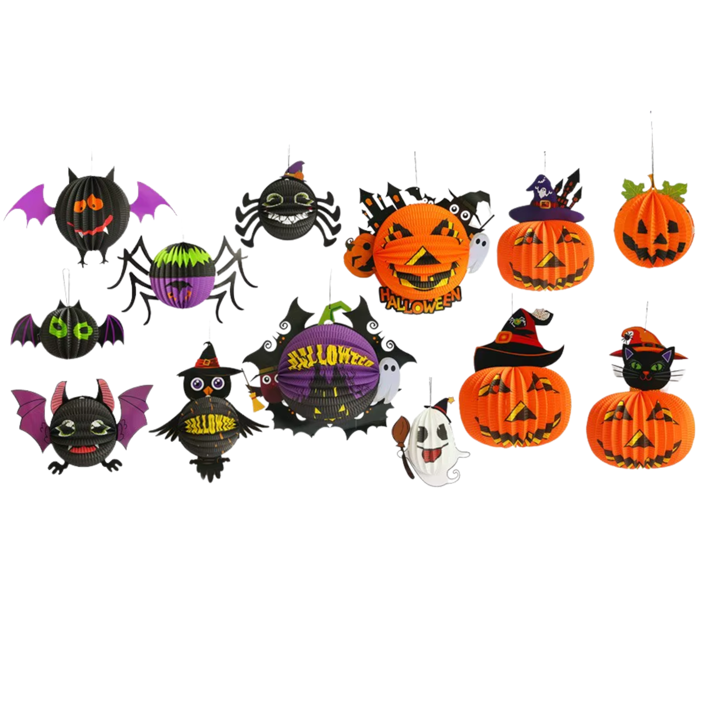 Kit Conjunto de 1 Decoração 3D de Halloween, Criativa, Assustadora, Dobrável Papel Fácil