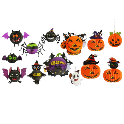 Kit Conjunto de 1 Decoração 3D de Halloween, Criativa, Assustadora, Dobrável Papel Fácil