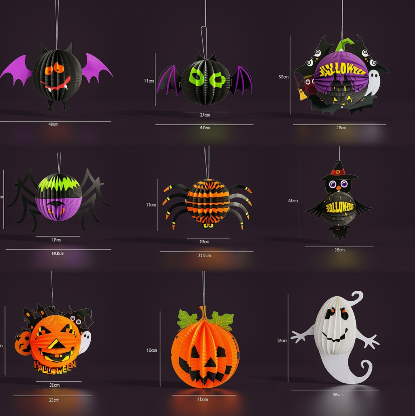 Kit Conjunto de 1 Decoração 3D de Halloween, Criativa, Assustadora, Dobrável Papel Fácil