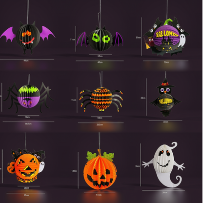 Kit Conjunto de 1 Decoração 3D de Halloween, Criativa, Assustadora, Dobrável Papel Fácil