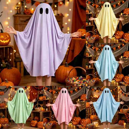 Capa Fantasia Cosplay Crianças Fantasma de Halloween Fantasma Colorido