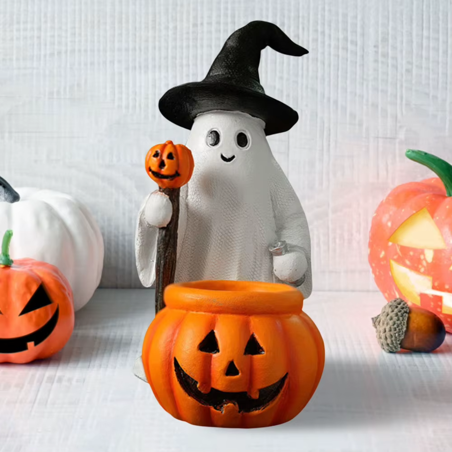 Estatueta de Fantasma Halloween Estátua de Fantasma Decoração de Halloween Escultura