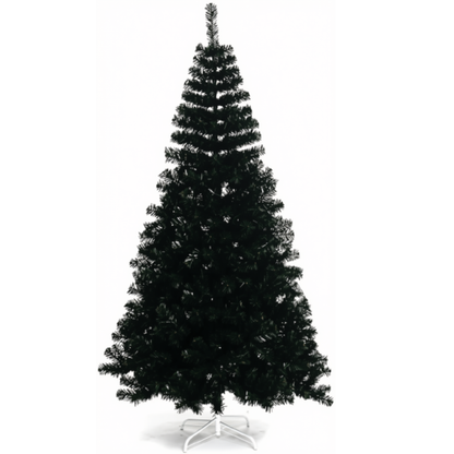 Árvore de Natal Artificial Preto com Suporte de Metal para Decoração Casa (1,2 Metros)