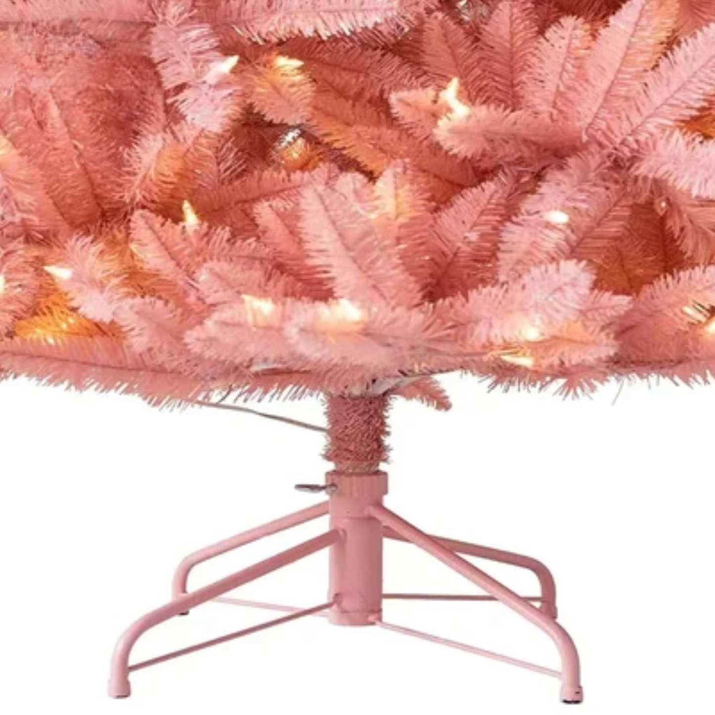 Árvores de Natal Artificiais Rosa 120/150/180/210/240cm Suporte de Metal Árvores Rosas