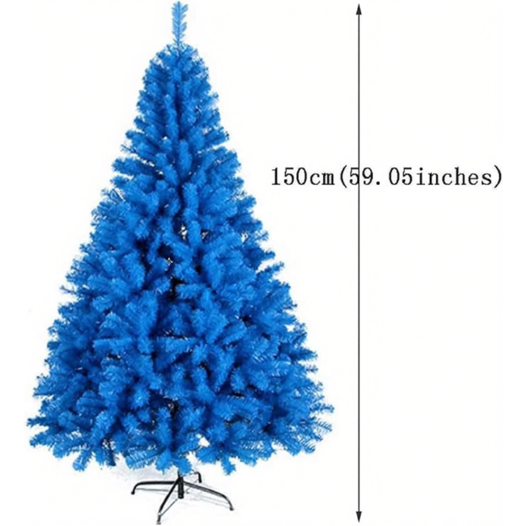 Árvore de Natal Azul Escuro de Salto Alto Premium sem Iluminação Pinheiro de PVC