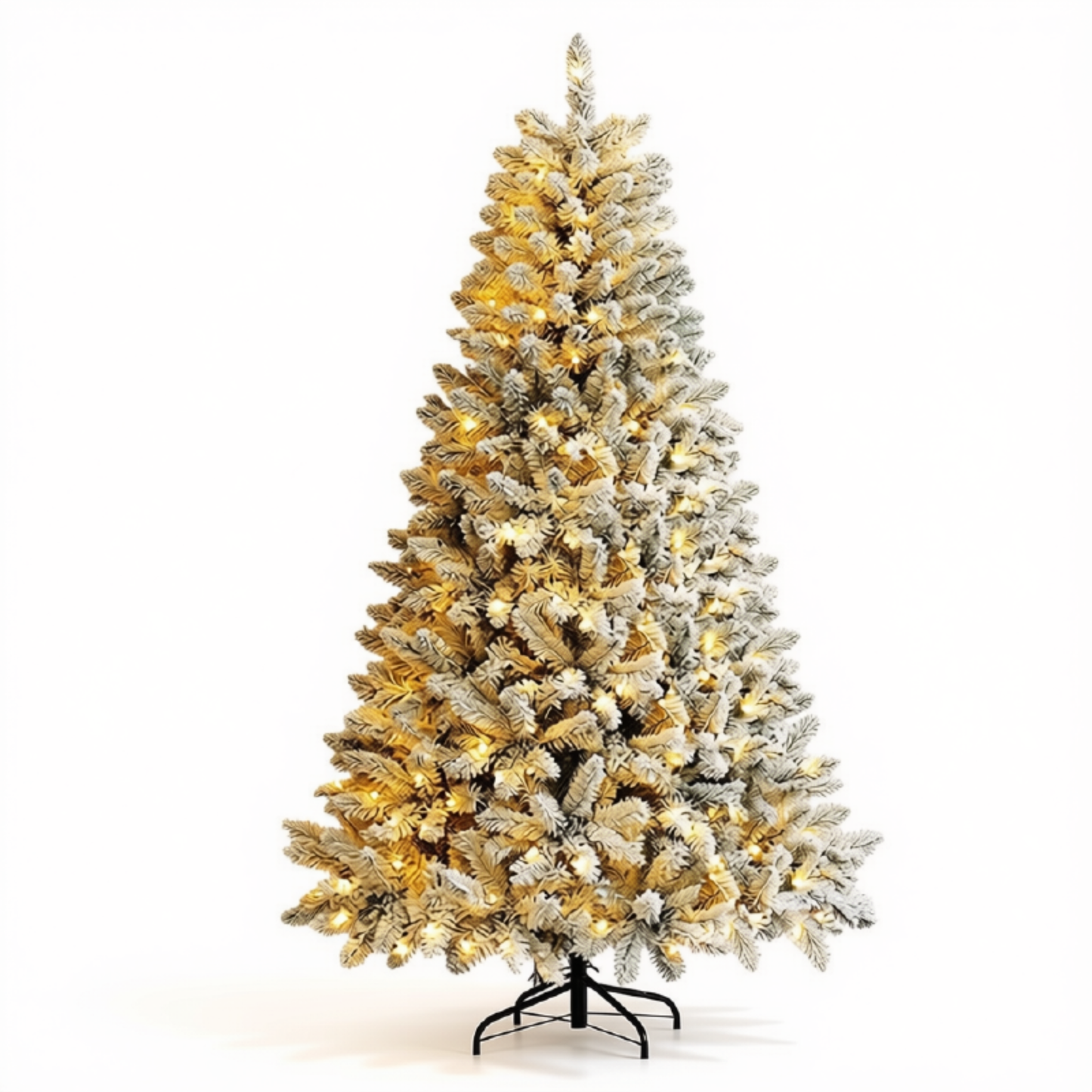 Árvores de Natal Artificiais de 2,3 Metro Pré-Iluminadas para Neve Flocada com Luzes