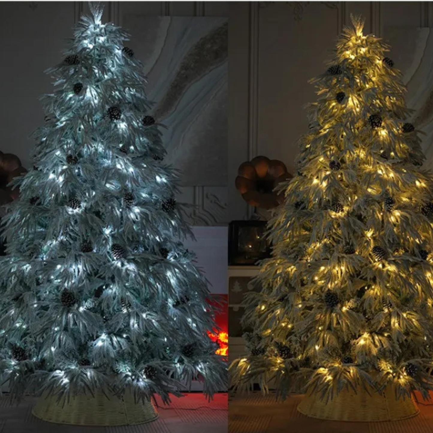 Árvore de Natal Artificial Mini Árvore Natal Branca com Luzes Quentes Decorações Natal