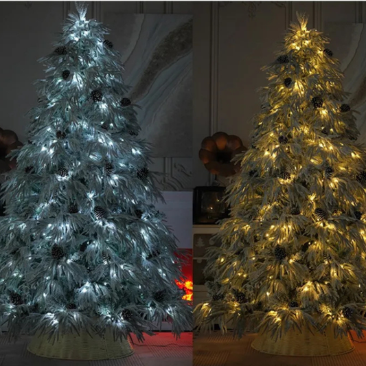 Árvore de Natal Artificial Mini Árvore Natal Branca com Luzes Quentes Decorações Natal