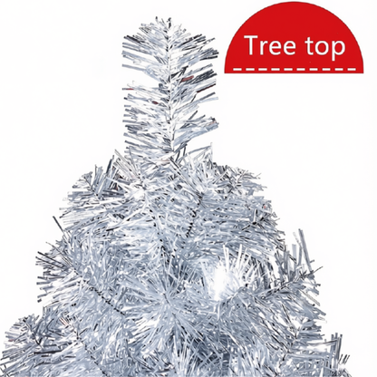 Mini Árvore de Natal Cinza/Branco 60cm  (40 e 50 Galhos) Mesa Pinheiro Artificial de Natal