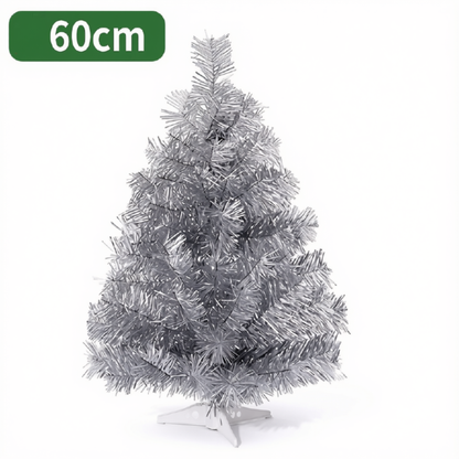 Mini Árvore de Natal Cinza/Branco 60cm  (40 e 50 Galhos) Mesa Pinheiro Artificial de Natal