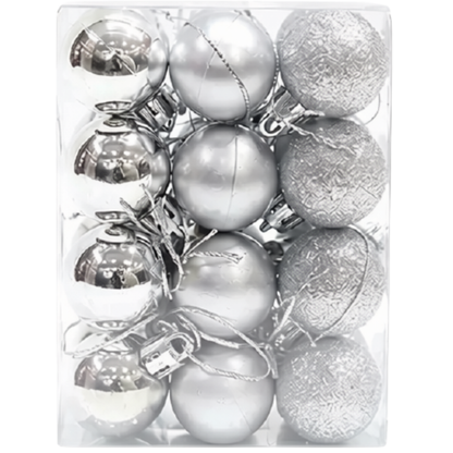 Bola de Natal 24 Peças de Enfeites de Bola de Natal Inquebráveis 4cm*6cm*8cm*10cm