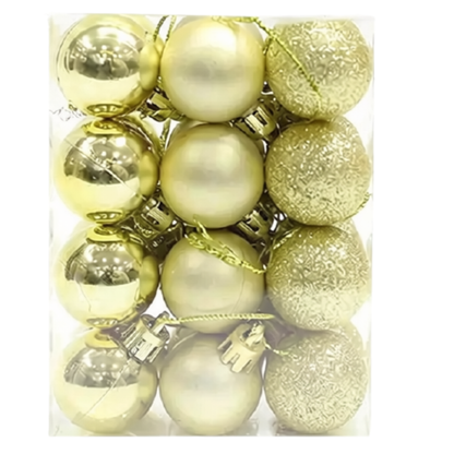 Bola de Natal 24 Peças de Enfeites de Bola de Natal Inquebráveis 4cm*6cm*8cm*10cm