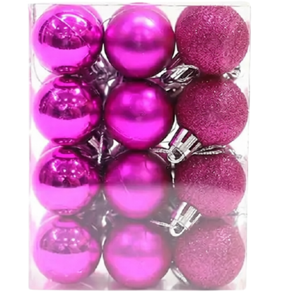 Enfeite de Árvore 24 Peças de Natal Roxo Enfeites 4cm*6cm*8cm*10cm de Natal Decoração