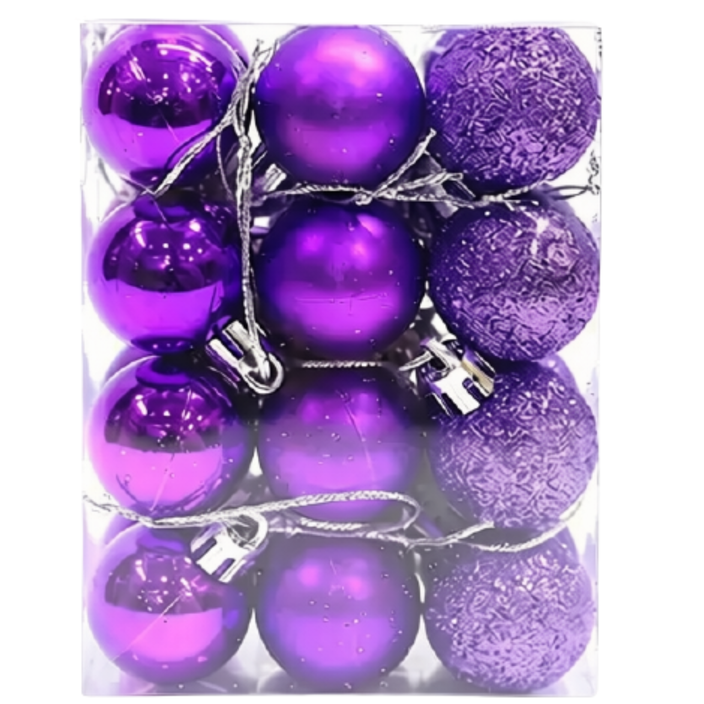Enfeite de Árvore 24 Peças de Natal Roxo Enfeites 4cm*6cm*8cm*10cm de Natal Decoração