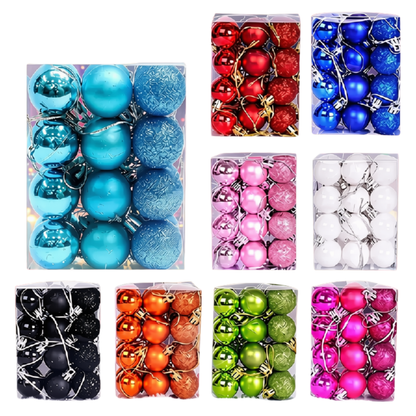 Bola de Natal 24 Peças de Enfeites de Bola de Natal Inquebráveis 4cm*6cm*8cm*10cm