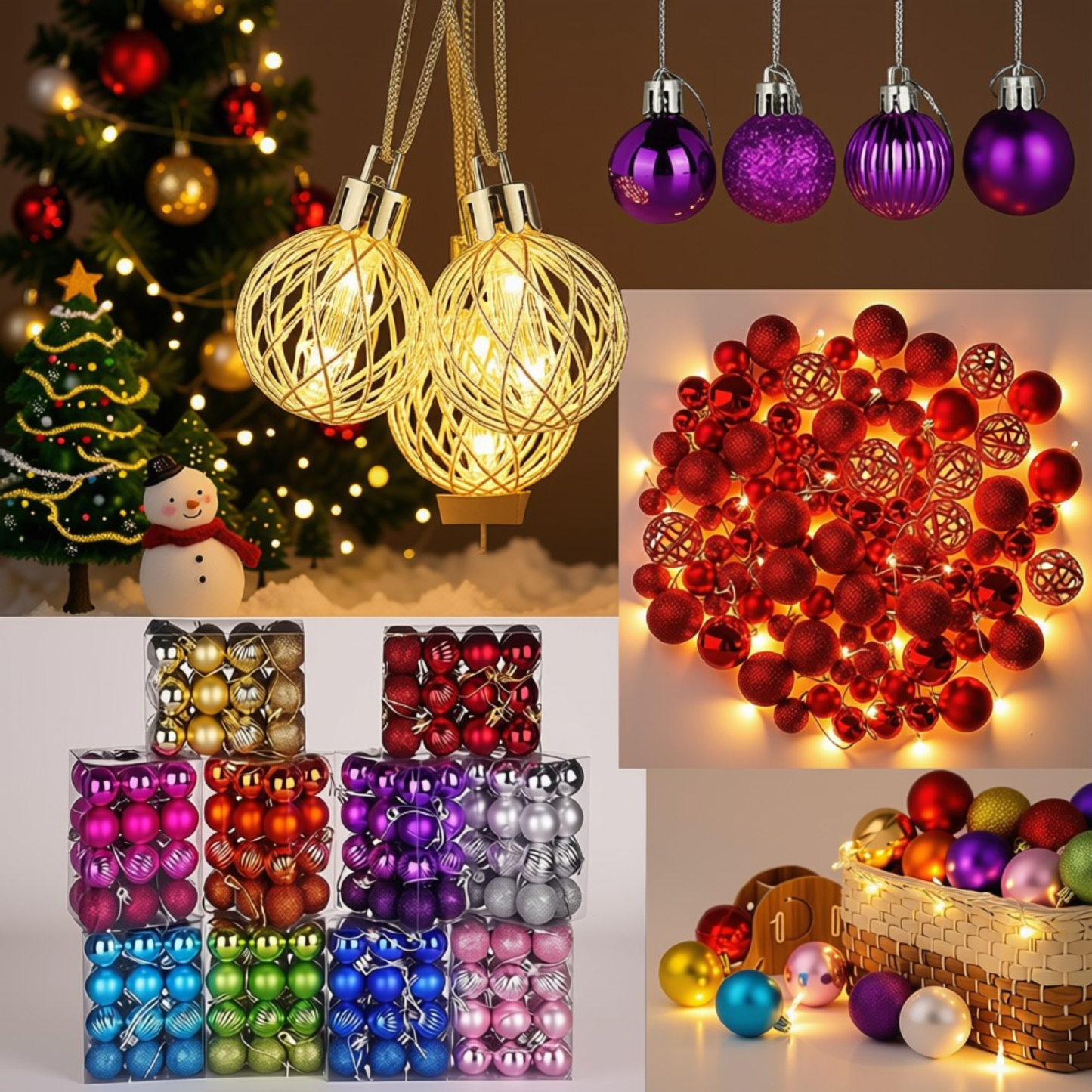 Bolas de Decoração de Natal 24 Peças de Bolas de Enfeite de Árvore de Natal Decorações