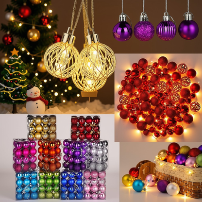 Bolas de Decoração de Natal 24 Peças de Bolas de Enfeite de Árvore de Natal Decorações