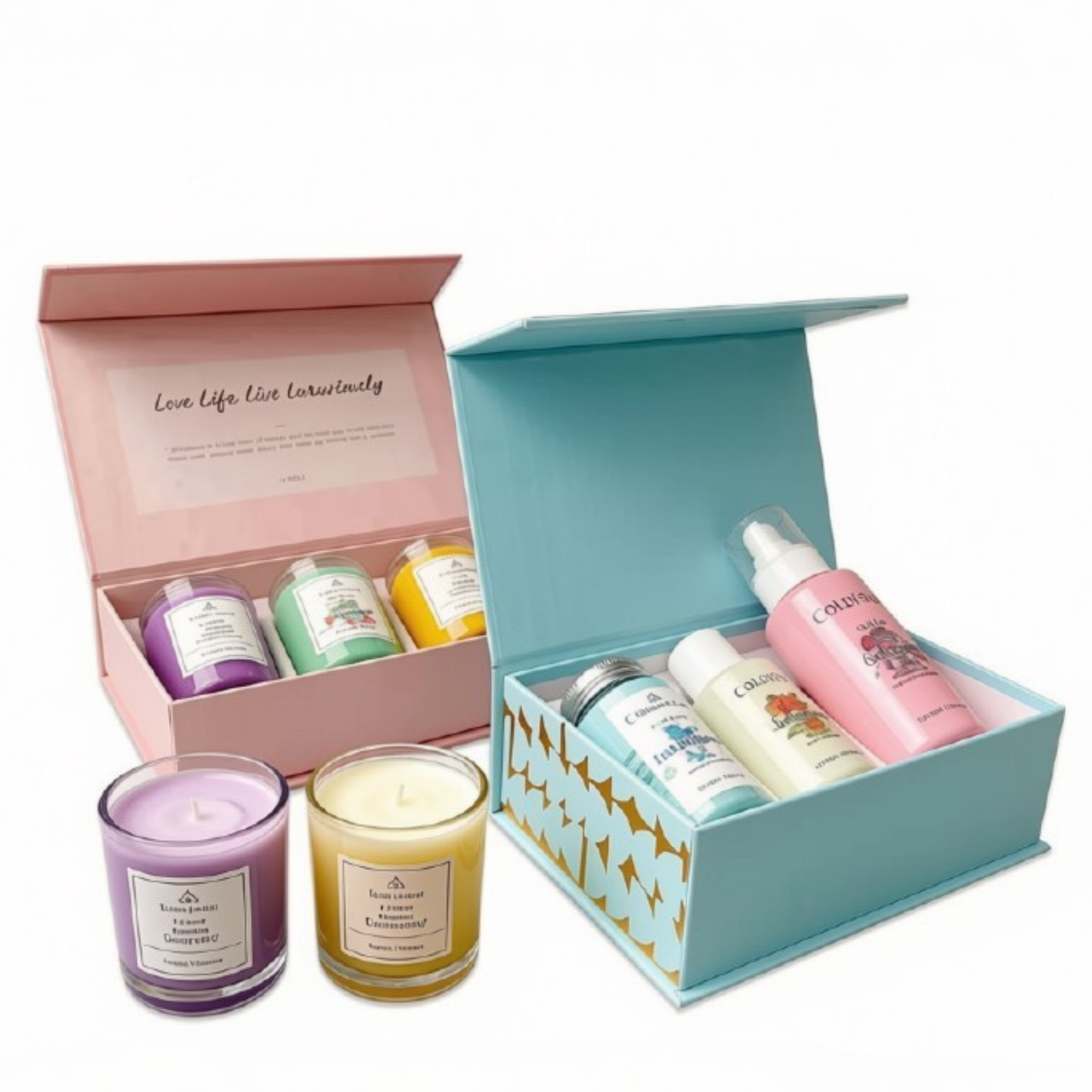 Caixa Kit (Vela+Home Spray) 1 peças Caixas Cor: Rosa de Embalagem 25cm*35cm*15cm