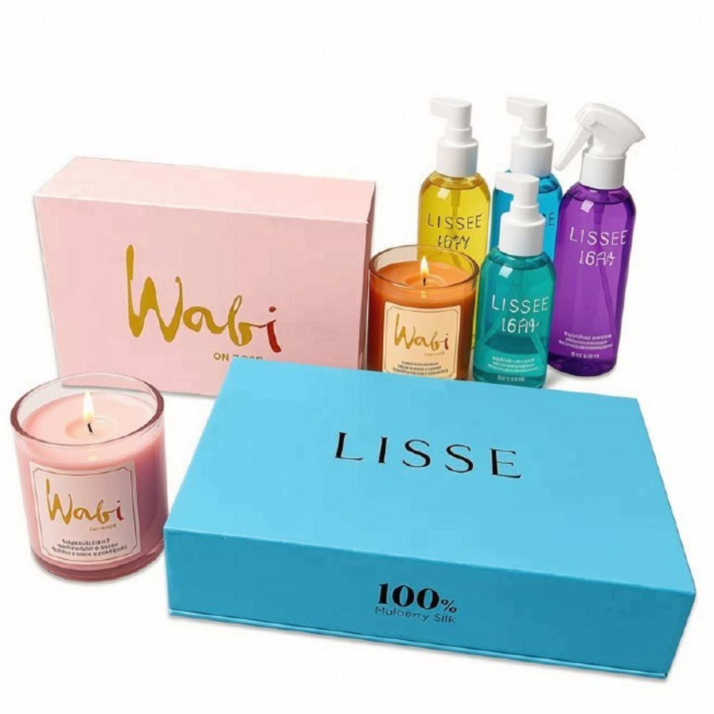 Caixa Kit (Vela+Home Spray) 1 peças Caixas Cor: Rosa de Embalagem 25cm*35cm*15cm