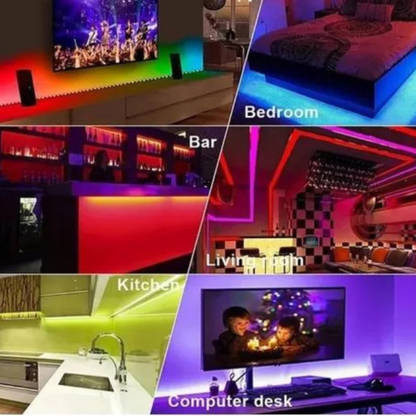 Fita LED Colorida Rolo com 5 Metros com 60 Leds por Metro Fita LED RGB 3528 Autoadesiva
