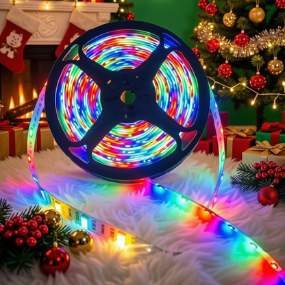 Fita LED Colorida Rolo com 5 Metros com 60 Leds por Metro Fita LED RGB 3528 Autoadesiva