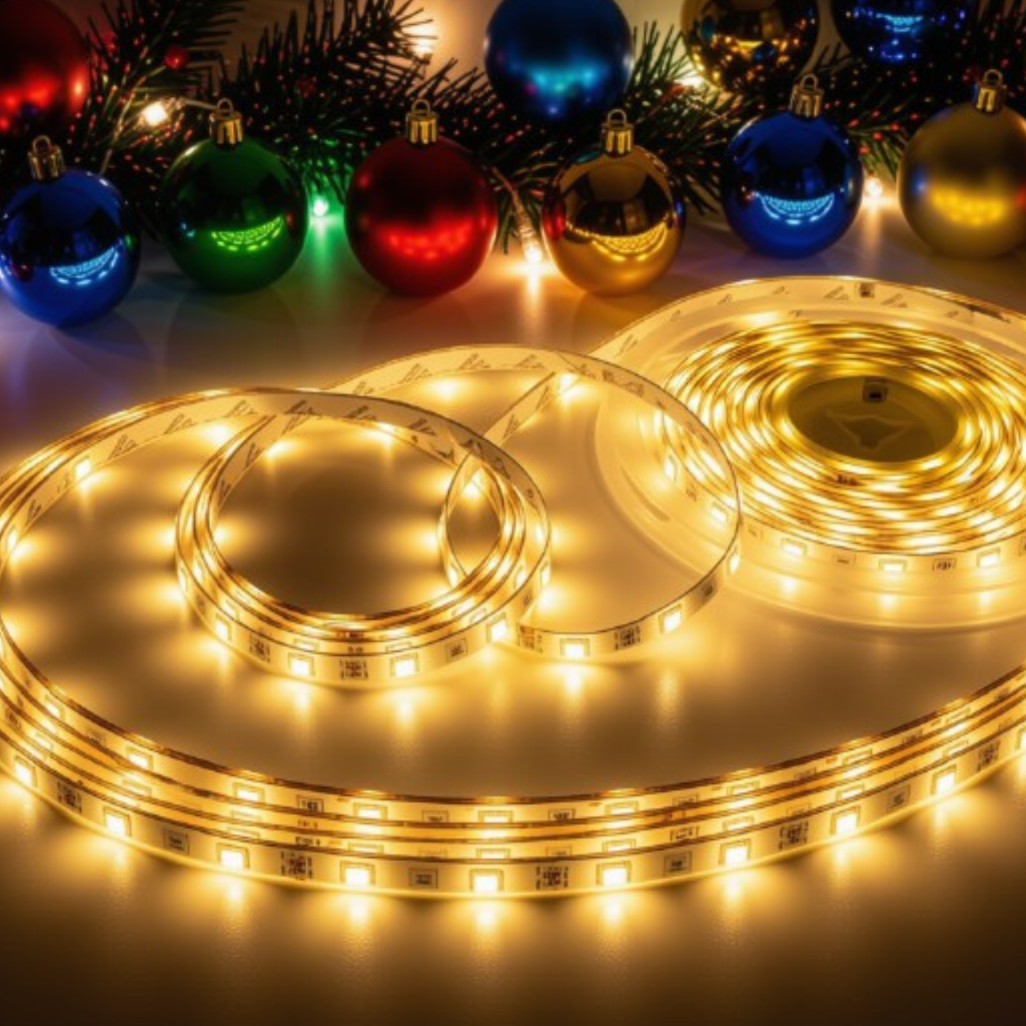 Fita Led 2835 Rolo 5 Metros 300 Leds IP65 Dupla Face + Fonte (Branco Quente)