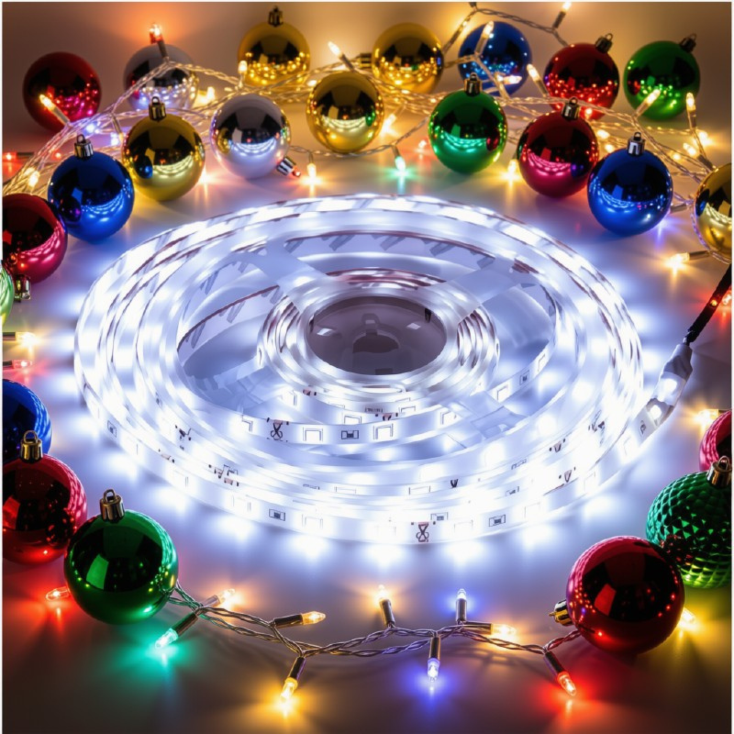 Fita 3528 | Rolo 5m 300 Leds | Dupla Face Para Decoração Natalina Externa(Branco 5M)