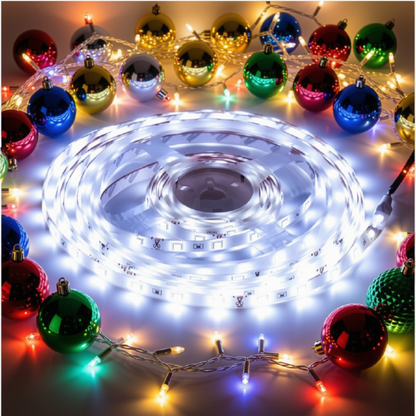 Fita 3528 | Rolo 5m 300 Leds | Dupla Face Para Decoração Natalina Externa(Branco 5M)