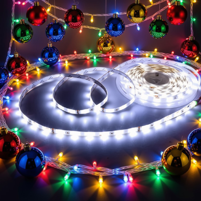 Fita 3528 | Rolo 5m 300 Leds | Dupla Face Para Decoração Natalina Externa(Branco 5M)