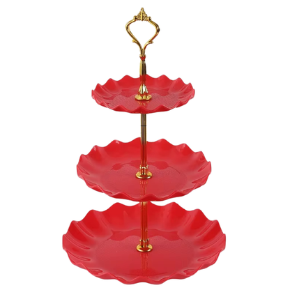 Prato de Frutas de 3 Camadas Estilo Nórdico Fruteira Suporte Frutas Pratos de Mesa Talheres