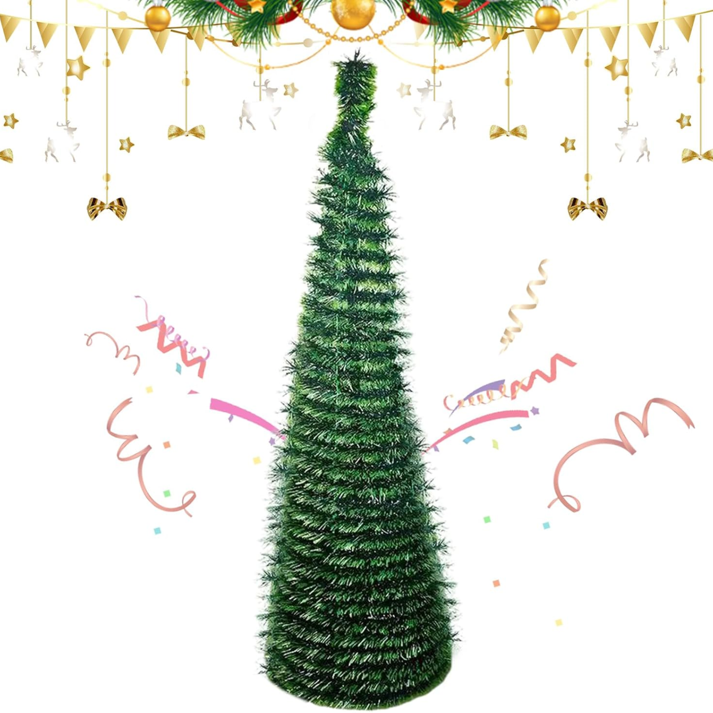Árvore de Natal Artificial, Decoração de Quintal de 1,5 m – Decoração de Árvore de Festival